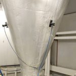 PacMoore's large scale spray dryer 18 foot drying chamber