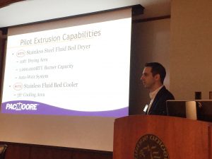 Jon Baner Senior Technical Manager of Extrusion at PacMoore presents at Purdue Food Science Industrial Associates Meeting