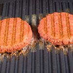 plant based meat on a grill