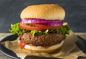 burger with plant based meat